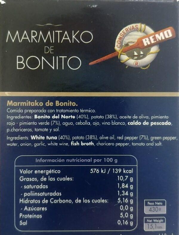 Marmitako de Bonito - Remo - Lata 430 g.