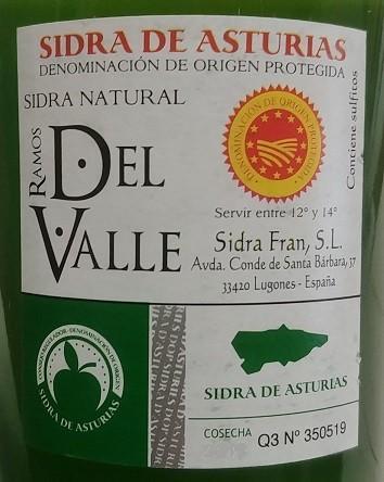 Sidra Natural D.O.P. Ramos del Valle - Botella 70 cl.