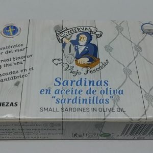 Sardinillas en aceite de oliva El Viejo Pescador – Lata 90 g